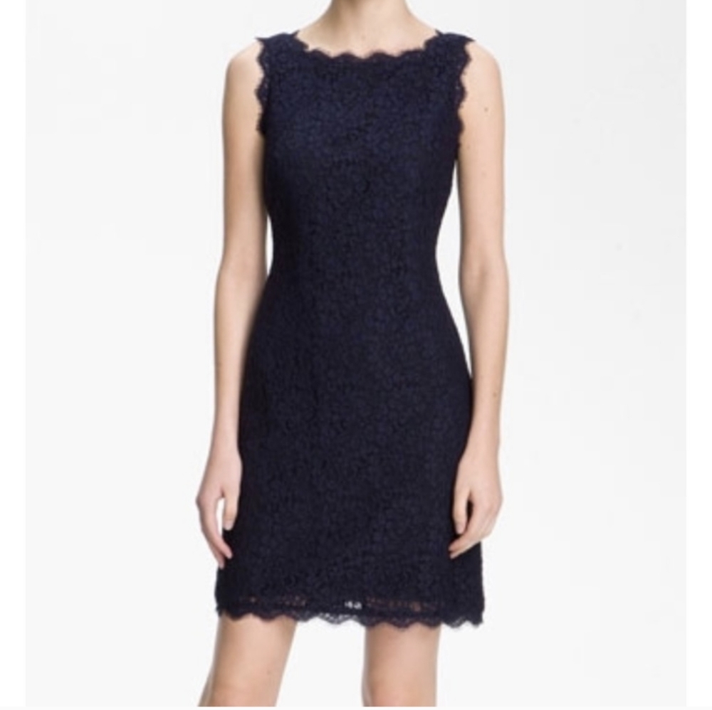 Adrianna Papell navy sheath dress